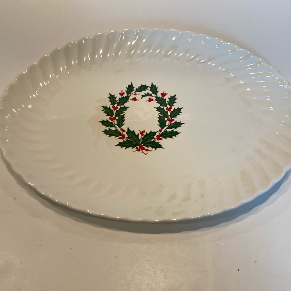 Vintage Taylor Smith Holly Berry Dinner Platter